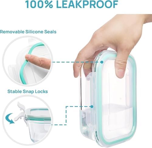 Set of 16 Glass Food Containers