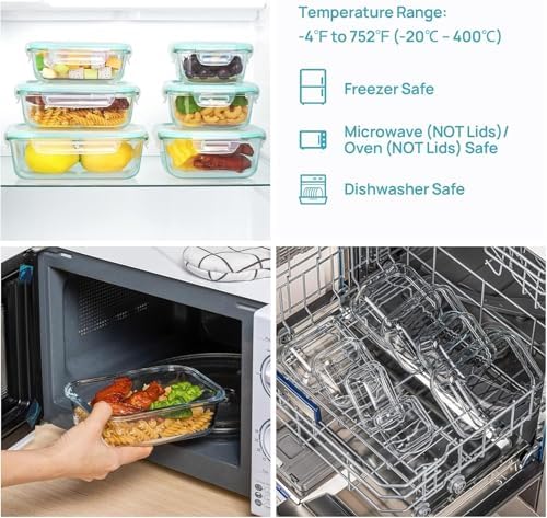 Set of 16 Glass Food Containers