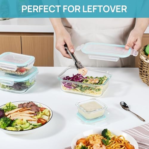 Set of 16 Glass Food Containers