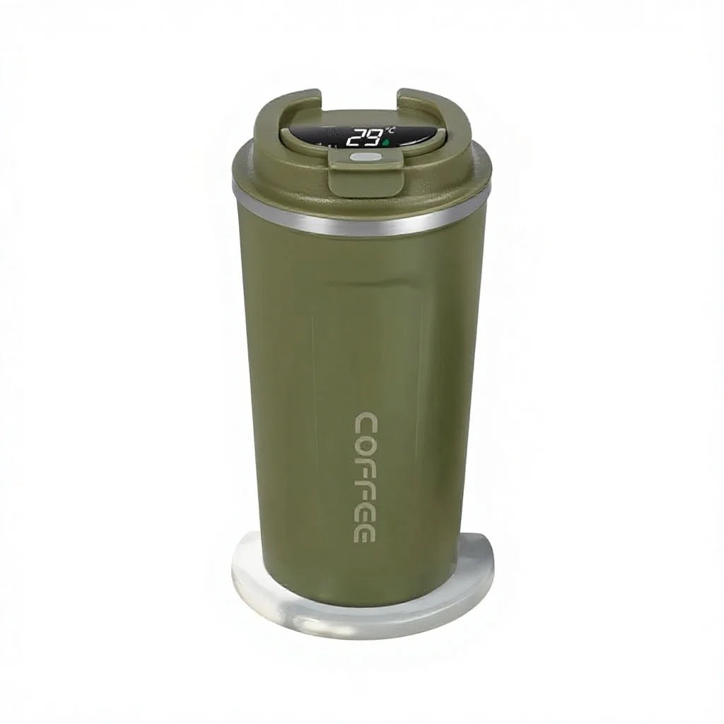 BPA FREE LED Temperature Display Powder Coated 380Ml 510Ml Custom Coffee Water 304 Stainless Steel Digital Smart Thermos Cup Mug