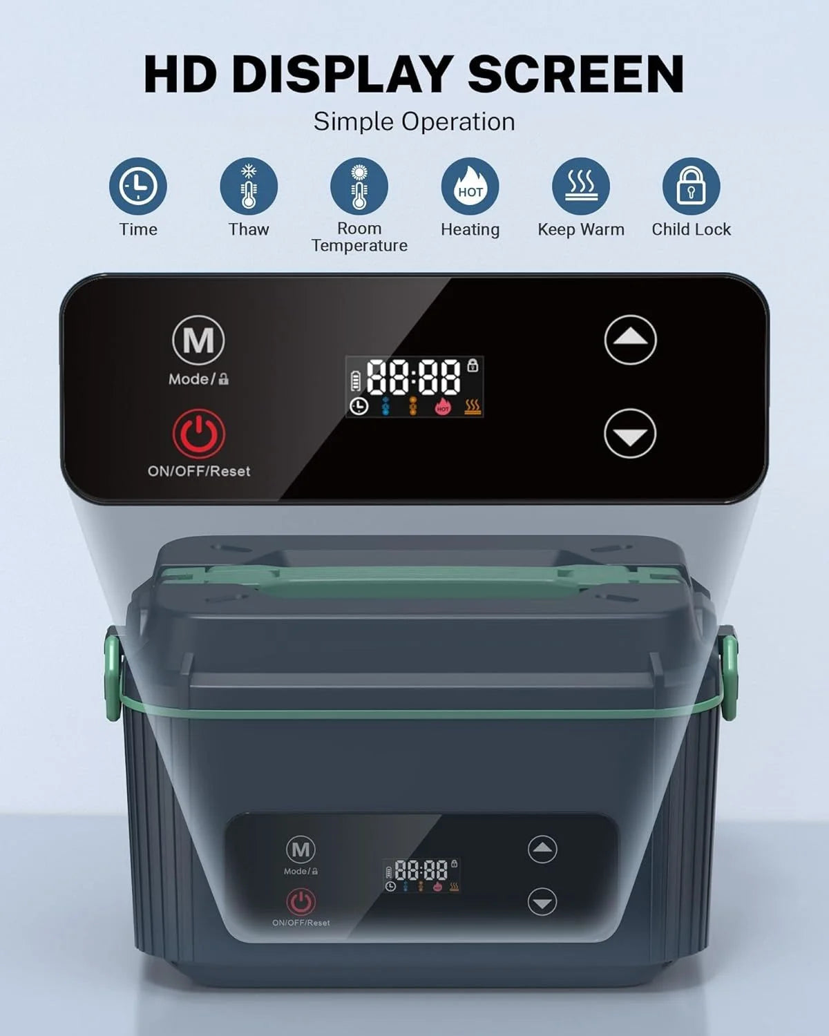 Cordless Electric Lunch Box,Self-Heating Portable Heated Lunch Box Food Warmer with SS Container for Truck Office Outdoor